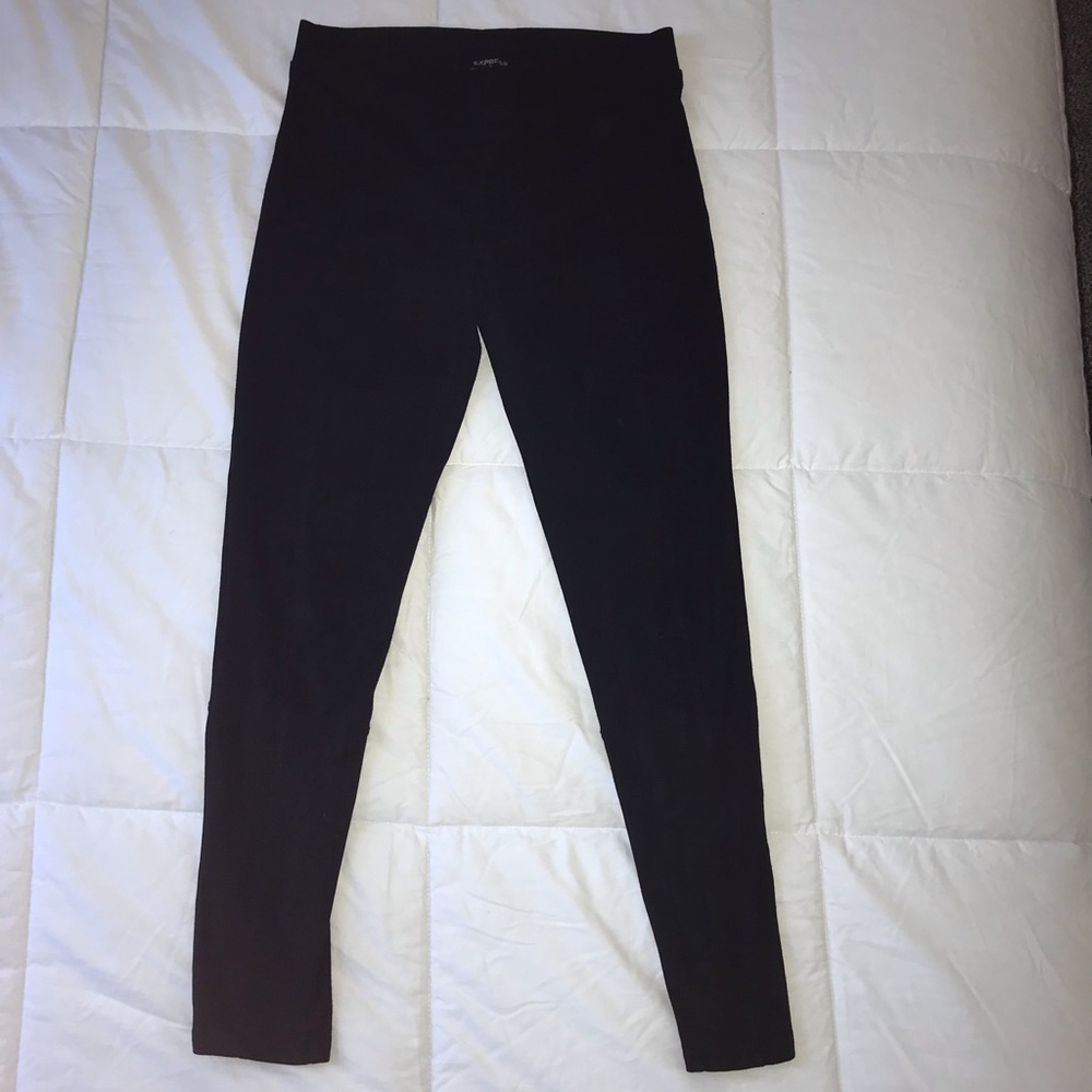 Express black suede leggings